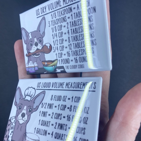 Gray Chihuahua Dog Measuring Chart Magnet Set Kitchen Cooking Baking Guide Gift - Picture 4 of 4